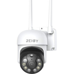 REIGY 1296P āra novērošanas kamera WiFi 360 3MP PTZ IP kamera ārpus telpām, Domo videonovērošana ar IP66 ūdensizturīgu un nakts redzamību, kustības izsekošana ar divvirzienu audio saderīgu NVR