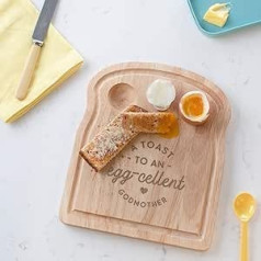 A Toast to an Egg-cellent Godmother Breakfast Board - Gifts from Goddaughter Godson - Unique Birthday Mother's Day Gift Idea - Funny Engraved Word Game Design
