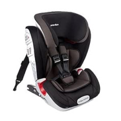 BABYLON Indigo Isofix bērnu autokrēsliņš 1/2/3 grupai, bērnu sēdeklītis 9-36 kg (1 līdz 12 gadi), bērnu sēdeklītis ar augšējo stiprinājumu. Automašīnas sēdekļa regulējams galvas balsts ECE R44/04 pelēks/melns