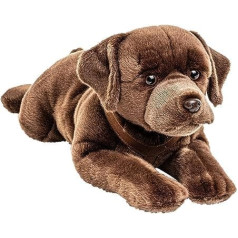 Uni-Toys - Labrador Brown, Guļus (ar iejūgtām) - 60 cm (garums) - Plīša suns, Mājdzīvnieks - Plīša rotaļlieta, Mīļa rotaļlieta