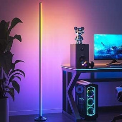 bedee 165 cm RGB LED Floor Lamp, Dimmable and Remote Control, Modern Floor Lamp for Living Room, Bedroom, Office and More