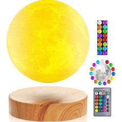 VGAzer Floating Moon Lamp, Floating and Magnetic Moon Lamp 3D Printing Moonlight with Remote Control, Creative Gifts for Christmas Home Decor (16 Colours)