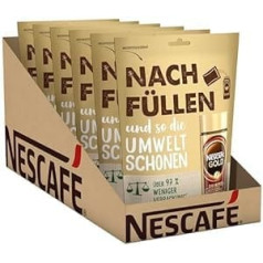 NESCAFÉ GOLD oriģinālais uzpildīšanas iepakojums, šķīstošo pupiņu kafija, šķīstošā kafija no izsmalcinātām kafijas pupiņām, ar kofeīnu, iepakojums pa 6 (6 x 150 g)