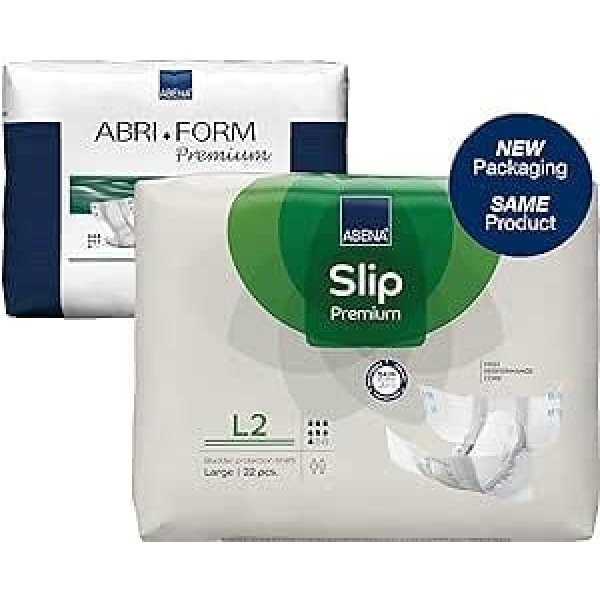 ABENA Slip Premium All-in-One Incontinence Pads for Men and Women, Eco-Friendly Incontinence Pads for Men and Women, Size L 2, 100-150cm Waist, 3100ml Absorbency, Pack of 4