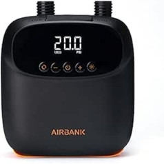 AIRBANK mini elektriskais gaisa sūknis SUP sūknis ar akumulatoru The Buffer Pro, atkārtoti uzlādējams divpakāpju automātisks izslēgšanas sūknis airēšanai, spārnu folija un pūķis, telts, matracis