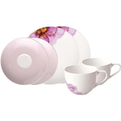 Villeroy & Boch — rožu dārza kafijas komplekts, 6 gabali, trauku komplekts 2 personām, augstākās kvalitātes porcelāns