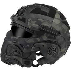 AQ zxdc Тактический защитный полнолицевой шлем с маской, гарнитурой, очками, противотуманным вентилятором для страйкбола, пейнтбола