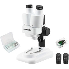 Aomekie 3D stereomikroskops bērniem 20x40x binokulārie mikroskopi ar slaidu piemēru LED apgaismojumu