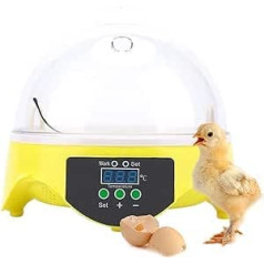 7 Eggs Incubator with LED Lighting, 20 W Mini Egg Incubator, Built-in Fan, for Poultry Eggs, Chicken Eggs, Quail