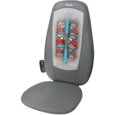 Homedics Shiatsu sēdeklis muguras un plecu masāžai | Regulējams masāžas krēsls, mazina muskuļu sasprindzinājumu ar 3 dažādiem masāžas veidiem, rullīšiem, vibrāciju, nomierinošu siltumu | Melns