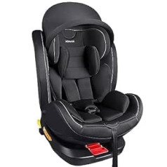 XOMAX XZ-16 Child Seat Rotatable 360° with Isofix and Reclining Function I Grows with Your Child 0-36 kg, 0-12 Years, Group 0/1/2/3 I 5-Point Harness and 3-Point Harness I Removable Cover Washable I