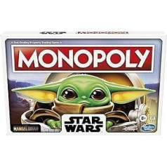 Monopols: Zvaigžņu kari The Child Edition galda spēle ģimenēm un bērniem no 8 gadu vecuma, kurā piedalās bērns, kuru fani sauc par mazuli Jodu