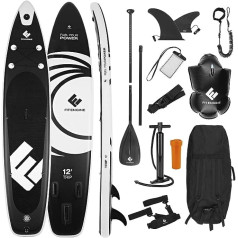 FitEngine SUP Allrounder/Racer/Junior 8' - 12'' | Umfangreiches Stand-up-Paddle-Board Set inkl. Drybag, Handyhülle und Co. | Drop-Stitch Qualität von der starken SUP Marke