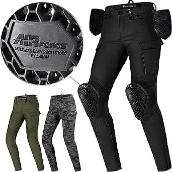 SHIMA Giro 2.0 Motorradhose Damen und Herren mit 4 Airforce Protectoren und Aramid Hose Jeans Cargo