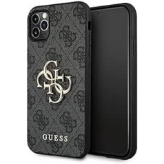 GUESS GUHCN654GMGGR futrālis iPhone 11 Pro Max pelēks 4G liels metāla logotips