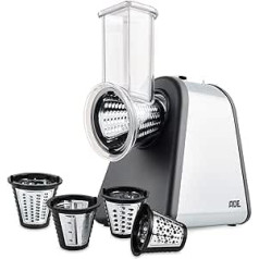 ADE Vegetable Grater Electric Grater 500 Watt Power Stainless Steel Housing Extra Sharp Blades Inoxidable Silver