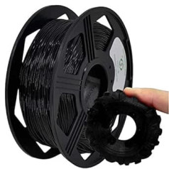 Yoyi kvēldiegs TPU 1,75 mm, TPU kvēldiegs 1,75 mm, elastīgs 3D printera pavediens 0,8 kg, precizitāte +/- 0,02 mm., A-Black