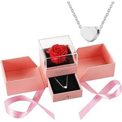 AFSTALR Eternal Rose Infinity Roses with Red Roses Gift Box, Eternal Rose Gifts for Women Wife Girlfriend Enchanted Real Rose Flower for Valentine's Day