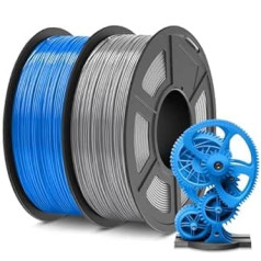 ABS Filament 1.75 mm for 3D Printing, SUNLU ABS Filament 1 kg Spool for 3D Printers, Total 2 kg (Grey, Blue)