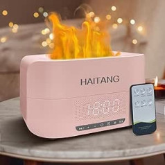 HAITANG Flame Aroma difuzors, Upgrade 7 Colors Light ēterisko eļļu difuzors, Bluetooth skaļrunis digitālais modinātājs guļamistabai, 400 ml aromātiskais difuzors mitrinātājs mājām, birojam, istabai