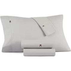 Tommy Hilfiger Signature Solid Sheeting 200 TC komplekts ar 2 King izmēra spilvendrānām, 100% kokvilna (sakausējums)