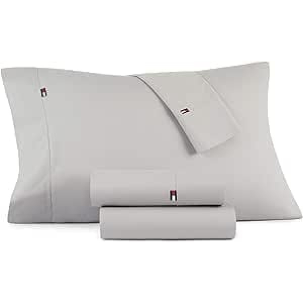 Tommy Hilfiger Signature Solid Sheeting 200 TC komplekts ar 2 King izmēra spilvendrānām, 100% kokvilna (sakausējums)