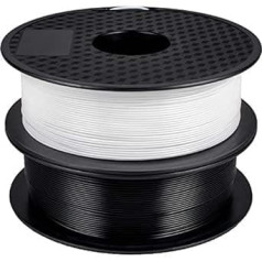 Geeetech PLA kvēldiegs 1,75 mm, 3D printera PLA kvēldiegs, 1 kg uz spoles, 2 spoles, balts/melns