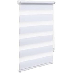 OBdeco Double Roller Blind, Duo Roller Blind, Clamp-Fastened, No Drilling Required, for Windows, Translucent and Shading