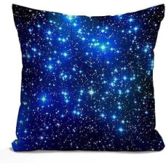 Tomda Galaxy Blue Stars džutas spilvendrāna dīvāns, dekoratīvs kvadrāts 45x45 cm