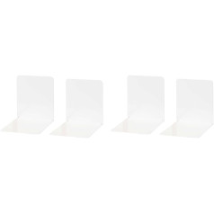 Wedo 1021100 Metal Bookend Wide Design 14 x 12 x 14 cm Pack of 2 White (Pack of 2)