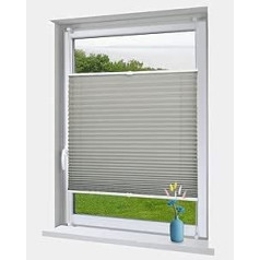 OBdeco Pleated Blinds Klemmfix without Drilling, Folding Blinds for Windows, Opaque Sun Protection, Easyfix