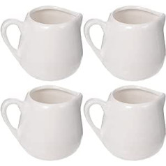 Cabilock 4 x Mini Ceramic Coffee Jug Serving Jug Porcelain Gravy Boat Sauce Bowl Sauce Jug Milk Jug Frothing Cup 50ml