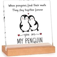 Juratar Anniversary Card, Gifts for Him and Her, Birthday Gifts for Him, Anniversary Wedding Gifts for Couples, Personalized Penguin Gifts for Wife Husband