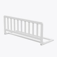 Alcube® Bed Safety Gate for Children Made of Pine Wood, 90 x 36 cm Bed Rail in White, Can be Combined with Parents' Bed or Children's Bed such as House Bed, Teepee Bed, Can be Used as Fall Protection