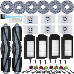 AiLomey Ecovacs DEEBOT X1 Omni / X1 e Omni piederumu rezerves daļas Ecovacs Deebot X1 Turbo putekļsūcējam, 2 galvenās sukas, 4 HEPA filtri, 6 salvetes, 8 sānu sukas, 6 putekļu maisiņi