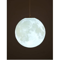 KRUIHAN kulonu gaisma mēness, 3D Print Moon griestu gaisma, rūpnieciskā deko planēta lampa, mēness lampas griestu lampa, regulējams augstums bērnu istabai, restorāns, guļamistaba, viesistaba, 25 cm