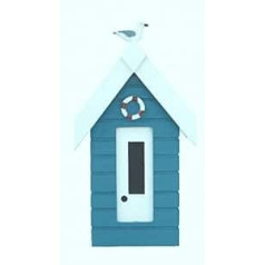 Beach Hut Money Box with Seagull 19.5cm Turquoise