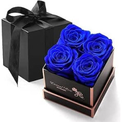 WYRIAZA Rose Box Infinity Rose Eternal — konservētas īstas bezgalīgas izturīgas ziedu kastītes, zilas dāvanas sievietēm, mammai, mātei, sievai, draudzenei, sievai dzimšanas dienai, gadadienai Ziemassvētki Valentīna diena Mātes diena