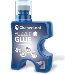 Clementoni Puzzle Līme - 200 ml Caurspīdīga Puzles Līme Fiksēšanai, Piekāršanai un Aizsardzībai - Ar Sūkļa aplikatoru, Puzles piederumi 37044