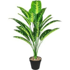 AIVORIUY Artificial Plant Banana Tree in Pot 80 cm Plastic Artificial Plants Fake Tree Green Tropical Artificial Tree Decoration for Bathroom Living Room Bedroom Balcony Office Decoration (Yellow