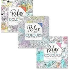 Styloo Adult Coloring Books, Set of 3, 180 Designs - Animal, Floral and Pattern Illustrations - Mindfulness and Relaxation Drawing Pad - Series 3 (3 Books)