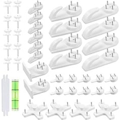 44 Stück Non-Trace-Bilderhaken zum Aufhängen, Multifunktions-Heavy Duty Hardwall Trockenbau Bild Hängehaken, zum Aufhängen von Gemälden, Fotos, Spiegeluhr, 15,9 kg