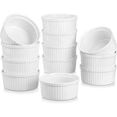 MALACASA Ramekin.dish sērijas porcelāna kastroļu trauki, kūku veidnes, bļodas, mini suflē veidnes, smalkmaizīšu formiņas, cepamās krūzes, krāsu gradients, zils, sarkans, zaļš, oranžs, krēmbalts