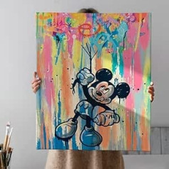 Declea Modern Painting Glamour Print Mickey Mouse Pop Art - Modern Home Decor Picture for Living Room Decoration House