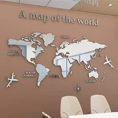 3D DIY World Map Wall Sticker, Crystal Wall Decoration for Office, Study, Living Room, Sofa Background