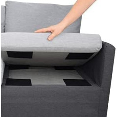4 x Black Non-Slip Cushion with Velcro Strap for Couch Cushions (15 x 15 cm)