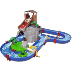 AquaPlay AdventureLand Waterway with Mountain, Tower and Reservoir, Play Set, Including 2 Animal Figures, Motor Boat and Speed Boat, for Children from 3 Years