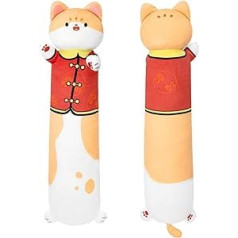 Terbaik 100 cm Plush Toy Stuffed Toys for Children Cuddly Toy Orange Cat Long Throw Pillow Kawaii Cats Plush Cushion Soft Cat Stuffed Toy Gift Over 3 Years