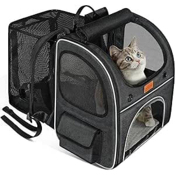 morpilot Cat Backpack Large Cats Dog Backpack up to 8 kg Cat Backpack Large for Cats and Small Dogs Foldable Expandable