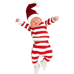 Baby Boy Sleeper Toddler Kids Baby Boys Girls Suit Pyjamas Christmas Sleepwear Striped T-Shirt Pants Outfits Clothing Set Baby Pyjamas Winter Boy